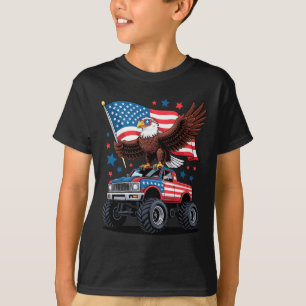 Kale Adelaar Amerikaanse vlag Happy 4th of July In T-shirt