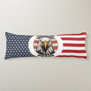 Kale adelaar buste met Amerikaanse vlag achtergron Lichaamskussen