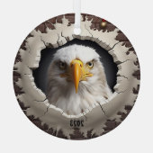 Kale adelaar Kerstmis Glas Ornament (Achterkant)