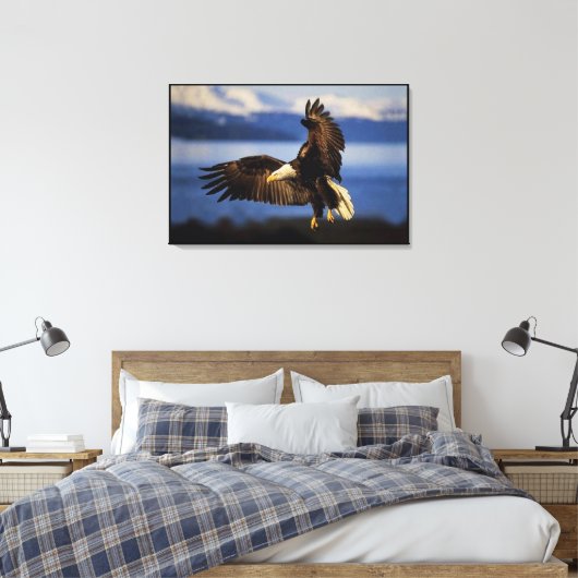 Kale adelaar landing verpakt canvas afdruk (Insitu (Slaapkamer))