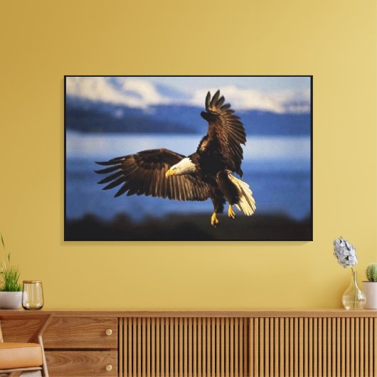 Kale adelaar landing verpakt canvas afdruk (Insitu (Woonkamer))