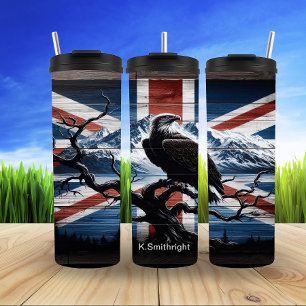 Kale adelaar met Union Jack Thermosbeker