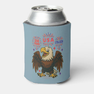 Kale adelaar met vuurwerk – VS 250 jaar 1776-2026 Blikjeskoeler