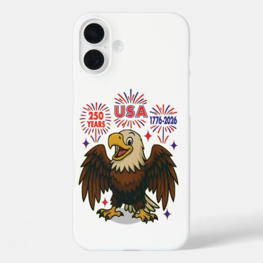 Kale adelaar met vuurwerk – VS 250 jaar 1776-2026 Case-Mate iPhone Case (Achterkant)