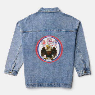 Kale adelaar met vuurwerk – VS 250 jaar 1776-2026 Denim Jacket