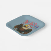 Kale adelaar met vuurwerk – VS 250 jaar 1776-2026 Papieren Bordje (Gebogen)