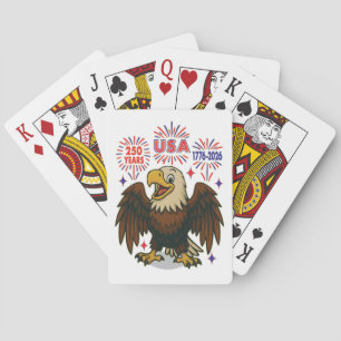 Kale adelaar met vuurwerk – VS 250 jaar 1776-2026 Pokerkaarten
