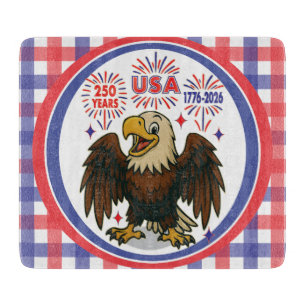 Kale adelaar met vuurwerk – VS 250 jaar 1776-2026 Snijplank