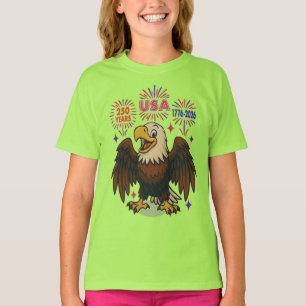 Kale adelaar met vuurwerk – VS 250 jaar 1776-2026 T-shirt