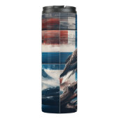 Kale adelaar op rustieke vlag thermosbeker (Achterkant)