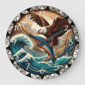 Kale Adelaar Vissen Oceaan Klok (Voorkant)