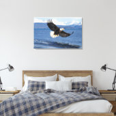 kale arend, Haliaeetus leuccocephalus, tijdens de  Canvas Afdruk (Insitu (Slaapkamer))