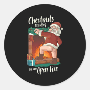Kale Arsed Santa Rude Pun Roasting Noten Ronde Sticker