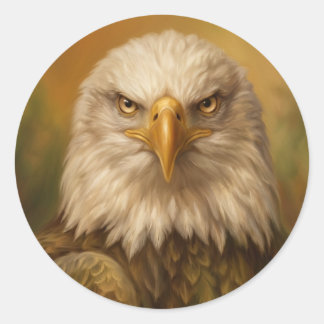 Kale Baldadelaar Olie Schilderij Natuur Kunst Ronde Sticker