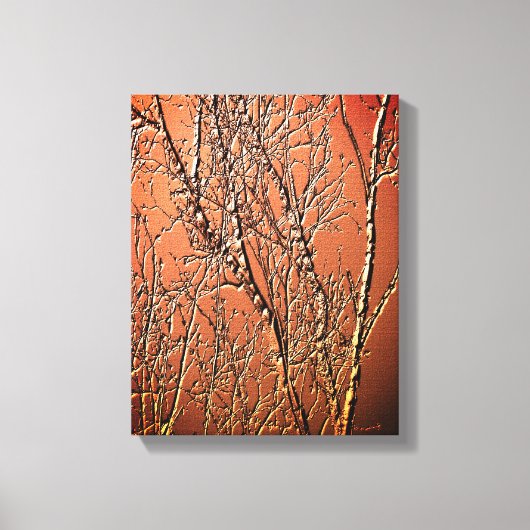 Kale berkenboomtakken Abstract Canvas Afdruk (Voorkant)