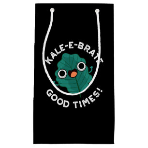 Kale-e-brate Good Times Funny Veggie Pun Dark BG Klein Cadeauzakje