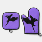 Kale Eagle Aanval Oven Mitt & Pot Houder Set (Voorkant)