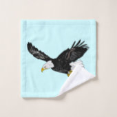 Kale Eagle Flying Blue Badhanddoeken - Aangepaste Bad Handdoek (Wasdoekje)