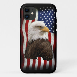 Kale Eagle & US Flag Patriottische Mobiele Telefoo iPhone 11 Hoesje