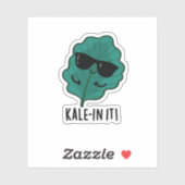 Kale-in it Funny Veggie Kale Pun Sticker (Vel)