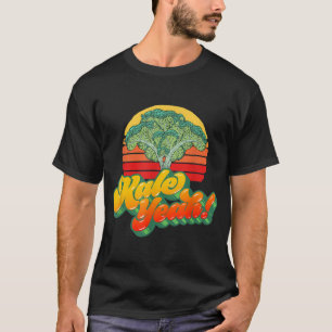 Kale Ja Funny Vegetable Retro 80 s Sunset T-shirt