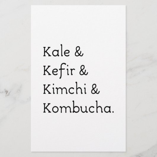 Kale Kefir Kimchi Kombucha Briefpapier (Voorkant)