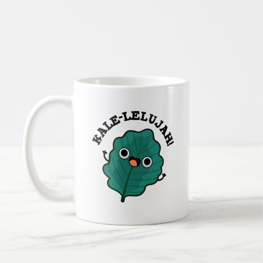 Kale-lelujah Funny Veggie Kale Pun Koffiemok (Links)