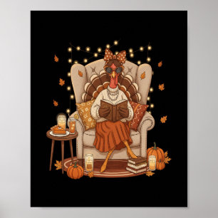 Kale lezen boek bibliothecaris thanksgiving leraar poster