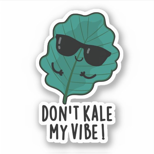 Kale My Vibe Funny Veggie Pun niet Sticker (Voorkant)
