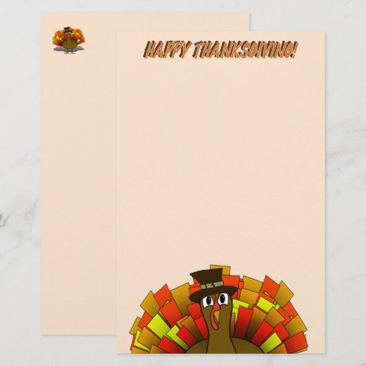 Kale Pilgrim Dankzegingsdag Briefpapier (Voorkant / Achterkant)