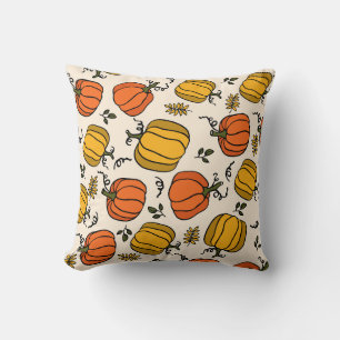 Kale pumpkins met bladeren in oranje kleur kussen