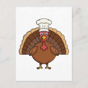 Kale turkey cartoon dankzegging briefkaart