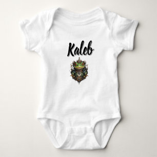 Kaleb Naam Met Steampunk Kikker, Romper