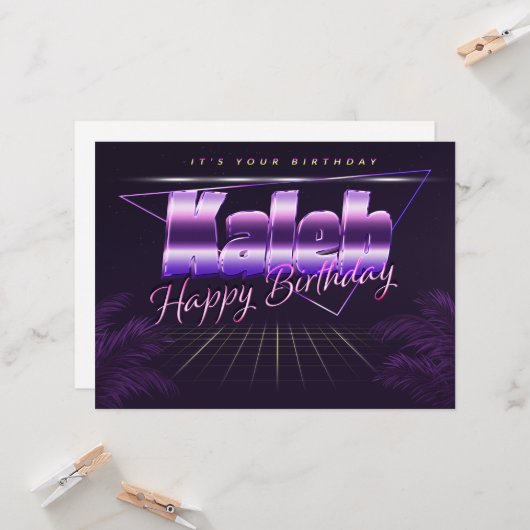 Kaleb Prénom Date de la rétro carte (Devant/Arrière en situation)