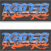 Kaleb prénom nom graffiti autocollant sticker (Devant)