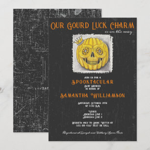 kalebas geluk charme halloween pompoen Baby shower Kaart