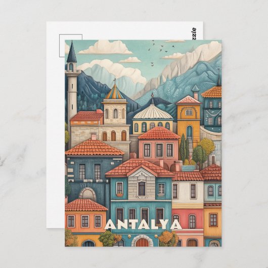 Kaleici gebied van Antalya Turkije Reizen Briefkaart (Voorkant / Achterkant)