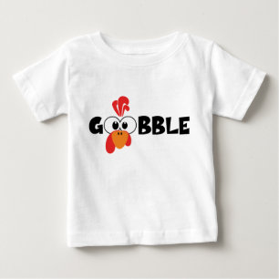 Kaleid T-shirt met kalkoenkop en Gobble tekst