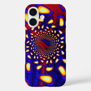 KaleidoBerries Psychedelic Fused Glass Fractal iPhone 16 Hoesje