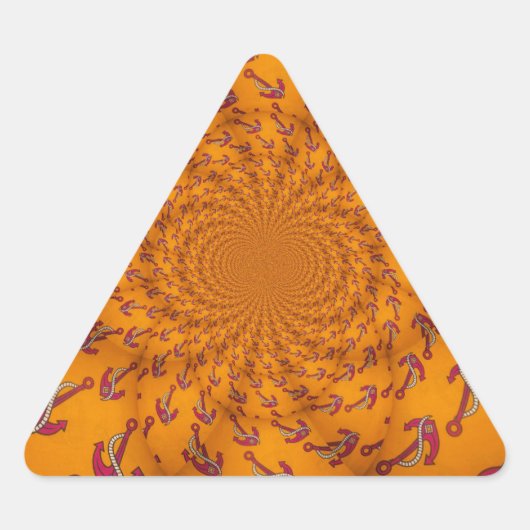 Kaleidoscoop Anker Art Print Driehoek Sticker (Voorkant)
