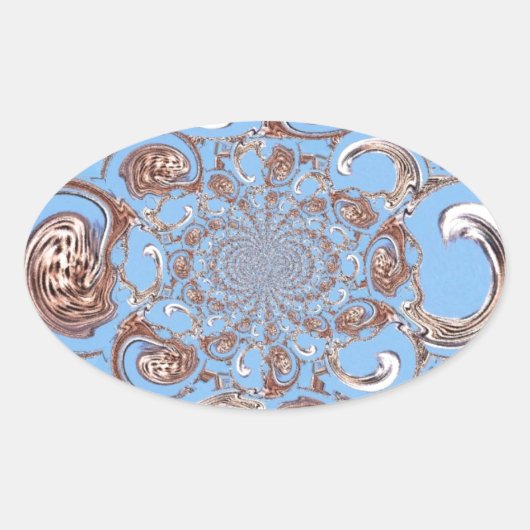 Kaleidoscoop Art Print Ovale Sticker (Voorkant)