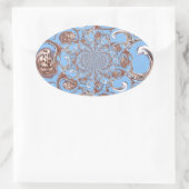 Kaleidoscoop Art Print Ovale Sticker (Tas)