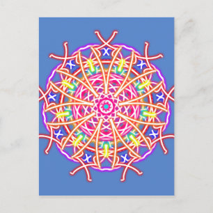 Kaleidoscoop blauw briefkaart