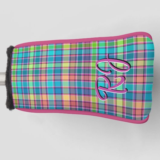 Kaleidoscoop Blauw, Paarse, Turquoise Geel Golfheadcover (Voorkant)