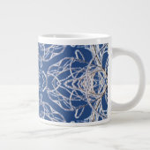 Kaleidoscoop Bright Blauw, Wit, Single Star Extra Grote Beker (Rechts)