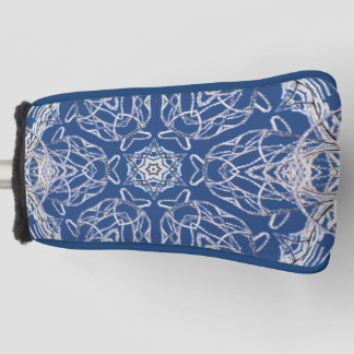 Kaleidoscoop Bright Blauw, Wit, Single Star Golfheadcover