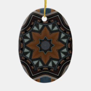 Kaleidoscoop bruine ster keramisch ornament