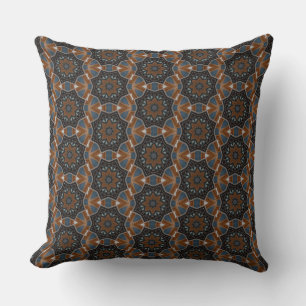 Kaleidoscoop Bruine Ster patroon klein HD Kussen