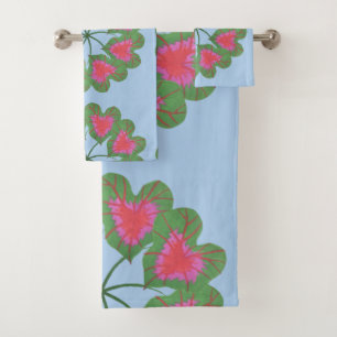 Kaleidoscoop Caladium Leaf Bad Handdoek