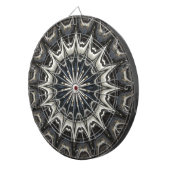Kaleidoscoop Design Black Grey Blue Art Dartbord (Voorkant Rechts)